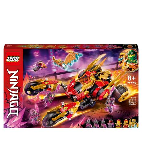 LEGO Ninjago 71773 Raider-Drago dOro di Kai, Set Serie TV Crystallized, Macchina Giocattolo, Giochi per Bambini da 8 Anni