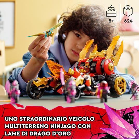 LEGO Ninjago 71773 Raider-Drago dOro di Kai, Set Serie TV Crystallized, Macchina Giocattolo, Giochi per Bambini da 8 Anni - 2