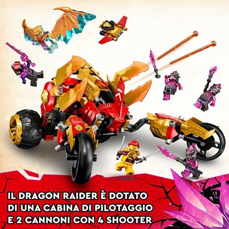 LEGO Ninjago 71773 Raider-Drago dOro di Kai, Set Serie TV Crystallized, Macchina Giocattolo, Giochi per Bambini da 8 Anni - 3