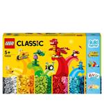 LEGO Classic 11020 Costruiamo Insieme, Set Costruzioni per Treno, Fiori e Dinosauro Giocattolo, Mattoncini per Bambini
