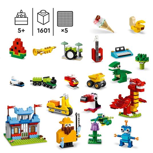 LEGO Classic 11020 Costruiamo Insieme, Set Costruzioni per Treno, Fiori e  Dinosauro Giocattolo, Mattoncini per Bambini
