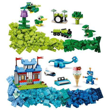 LEGO Classic 11020 Costruiamo Insieme, Set Costruzioni per Treno, Fiori e Dinosauro Giocattolo, Mattoncini per Bambini - 5