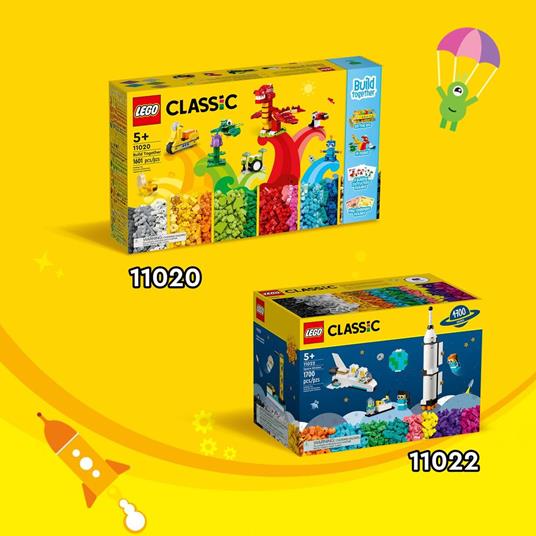 LEGO Classic 11020 Costruiamo Insieme, Set Costruzioni per Treno, Fiori e Dinosauro Giocattolo, Mattoncini per Bambini - 8