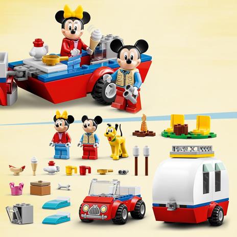 LEGO Disney Topolino e Amici 10777 Vacanza in Campeggio con Topolino e Minnie, Pluto, Camper Giocattolo, Giochi per Bambini - 6