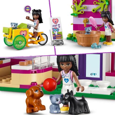 LEGO Friends 41699 Il Caffè di Adozione dei Cuccioli, Parco Giochi Animali, Giocattolo per Bambini dai 6 Anni in su - 6