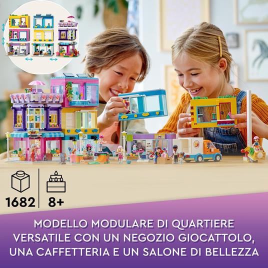 LEGO Friends 41704 Edificio della Strada Principale, Café Heartlake City e Salone, Casa delle Bambole, Giochi per Bambini - 2
