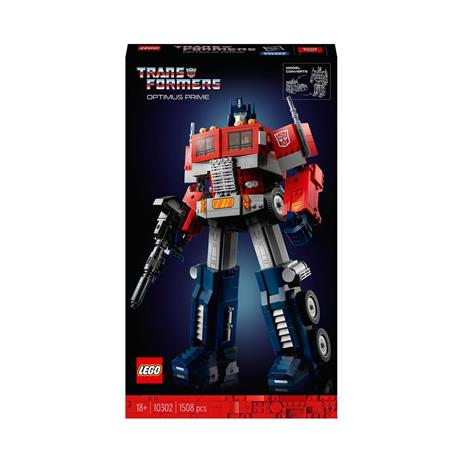 LEGO Icons Optimus Prime, Modellino da Costruire 2 in 1 del Leader dei Transformers, Set da Collezione per Adulti, 10302