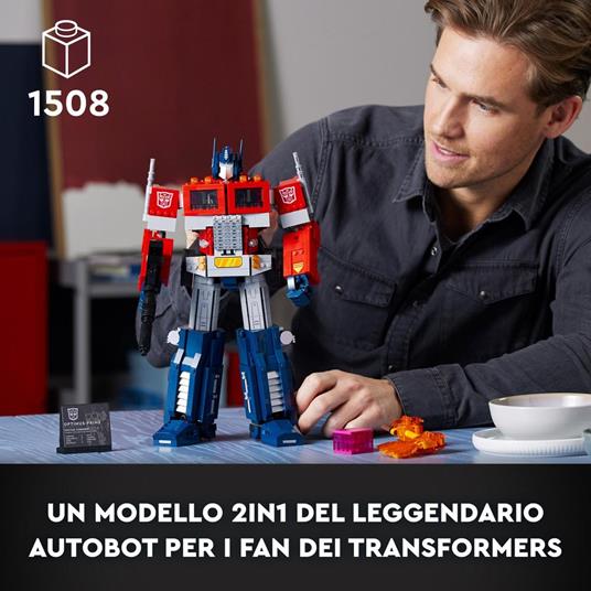 LEGO Icons Optimus Prime, Modellino da Costruire 2 in 1 del Leader dei Transformers, Set da Collezione per Adulti, 10302 - 2