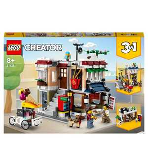 Giocattolo LEGO Creator 3 in 1 31131 Ristorante Noodle Cittadino, Creativo, Casa Giocattolo Apribile, Negozio Bici, Sala Giochi LEGO