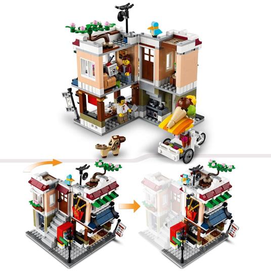 LEGO Creator 3 in 1 31131 Ristorante Noodle Cittadino, Creativo, Casa Giocattolo Apribile, Negozio Bici, Sala Giochi - 4