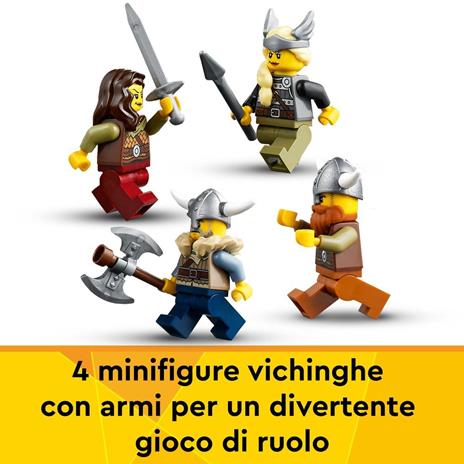 LEGO Creator 3 in 1 31132 Nave Vichinga e Jörmungandr, Casa Giocattolo, Drago e Lupo Snodabili, Giochi per Bambini - 7