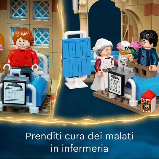 LEGO Harry Potter 76398 Ala dellinfermeria di Hogwarts, con Minifigure Ron Weasley e Hermione Granger, Torre dell'Orologio - 3