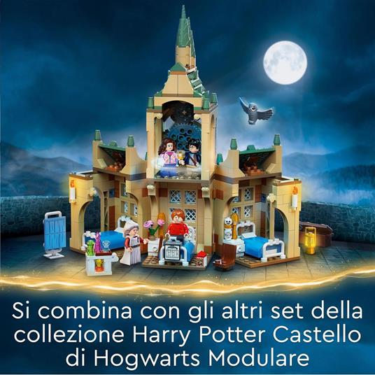 LEGO Harry Potter 76398 Ala dellinfermeria di Hogwarts, con Minifigure Ron Weasley e Hermione Granger, Torre dell'Orologio - 6