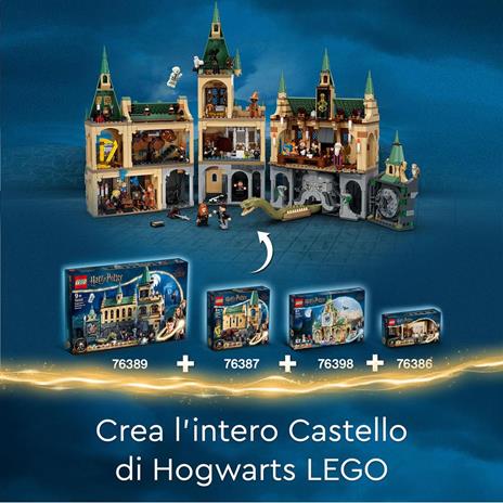 LEGO Harry Potter 76398 Ala dellinfermeria di Hogwarts, con Minifigure Ron Weasley e Hermione Granger, Torre dell'Orologio - 7
