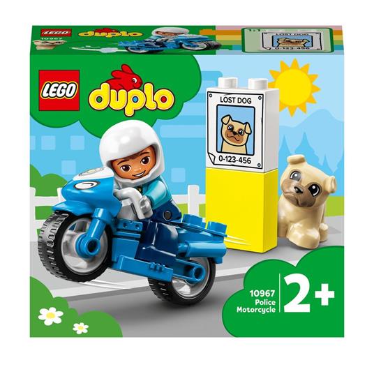 LEGO DUPLO 10967 Motocicletta Della Polizia, Moto Giocattolo per Bambini di  2+ Anni, Giochi Creativi ed Educativi - LEGO - Duplo - Mestieri -  Giocattoli