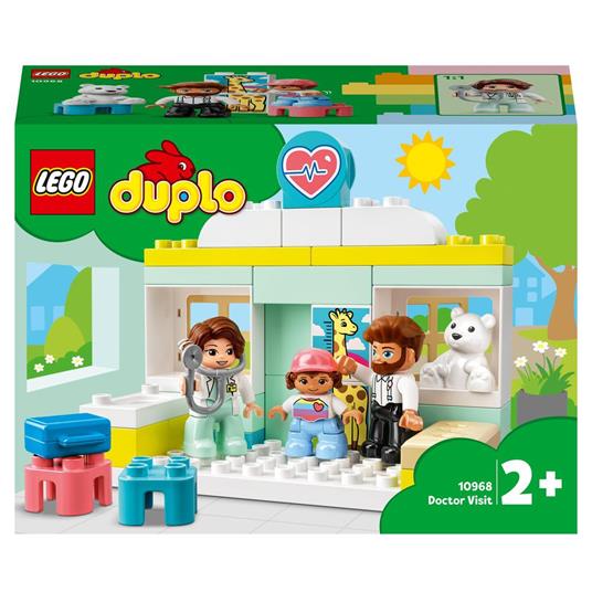 LEGO DUPLO 10968 Visita dal Dottore, Giochi Educativi per l'Apprendimento dei Bambini di 2+ Anni, Giocattoli Creativi