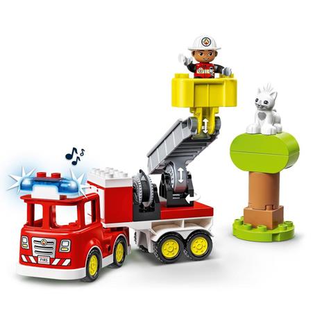LEGO DUPLO Town Autopompa, Camion Giocattolo con Luci e Sirena, Figure Pompiere e Gatto, Giochi Educativi per Bambini, 10969 - 5