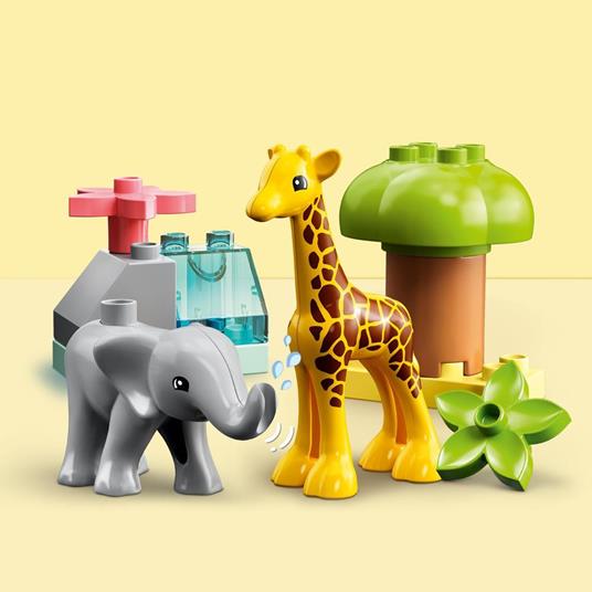LEGO DUPLO 10971 Animali dellAfrica, Giochi Educativi per Bambini dai 2 Anni con Elefante Giocattolo e Tappetino da Gioco - 4