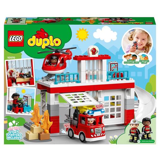 LEGO DUPLO 10970 Caserma Dei Pompieri ed Elicottero, Giochi Creativi ed Educativi per Bambini di 2+ Anni, Camion Giocattolo - 8