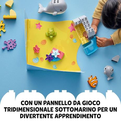 LEGO DUPLO 10972 Animali dellOceano, Giochi Educativi per Bambini dai 2 Anni con Tartaruga Giocattolo, Tappetino da Gioco - 7