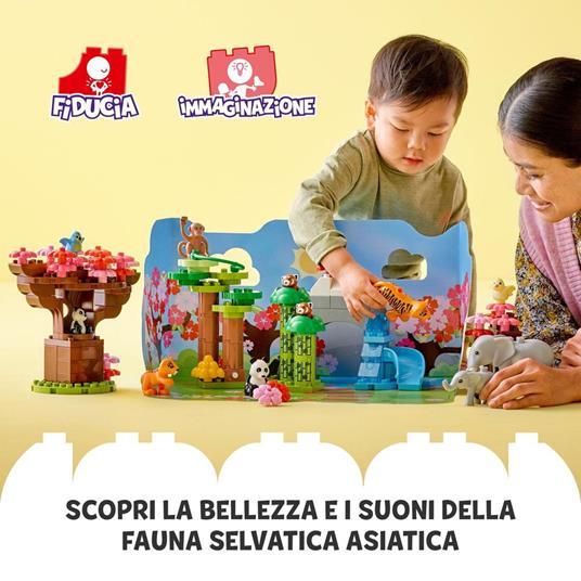 LEGO DUPLO 10974 Animali dellAsia, Tappetino da Gioco con Elefante Giocattolo e Mattoncino con Suoni, Giochi per Bambini - 2