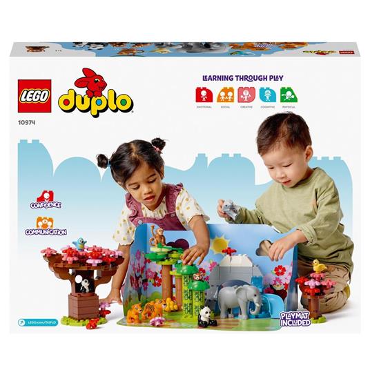 LEGO DUPLO 10974 Animali dellAsia, Tappetino da Gioco con Elefante Giocattolo e Mattoncino con Suoni, Giochi per Bambini - 8