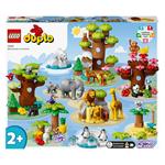 LEGO DUPLO 10975 Animali del Mondo, Tappetino da Gioco con Leone Giocattolo e Mattoncino con Suoni, Giochi per Bambini