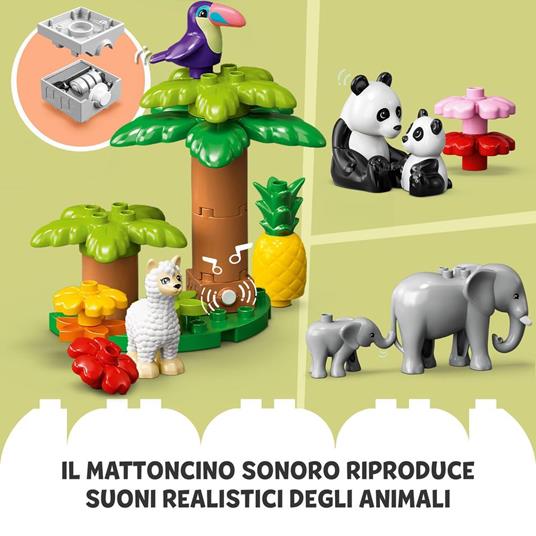 LEGO DUPLO 10975 Animali del Mondo, Tappetino da Gioco con Leone Giocattolo e Mattoncino con Suoni, Giochi per Bambini - 5