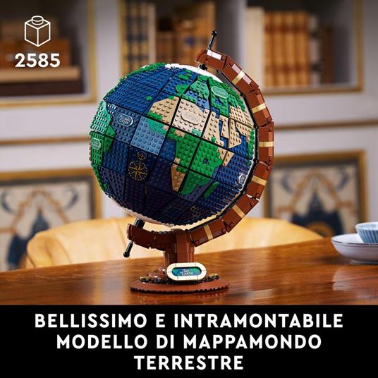 LEGO Ideas 21332 Il Mappamondo, Set da Modellismo da Costruire per Adulti, Mappa del Mondo, Tessere che si Illuminano al Buio - 2