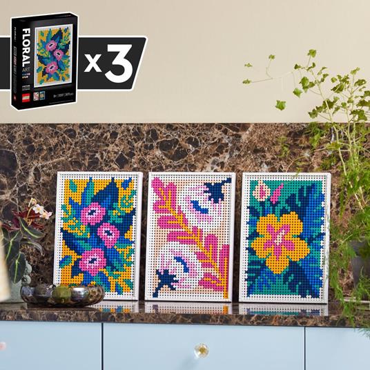 LEGO ART 31207 Motivi Floreali, Set Decorazioni Murali 3 in 1, Attività di Artigianato Fai da Te, Hobby Creativo di Botanica - 5