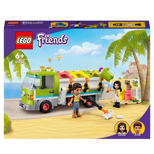 LEGO Friends 41712 Camion Riciclaggio Rifiuti, Mini Bambolina Emma, Nettezza Urbana Giocattolo, Giochi per Bambini dai 6 Anni - LEGO - Friends - Mezzi pesanti - Giocattoli | IBS