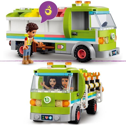 LEGO Friends 41712 Camion Riciclaggio Rifiuti, Mini Bambolina Emma, Nettezza Urbana Giocattolo, Giochi per Bambini dai 6 Anni - 4