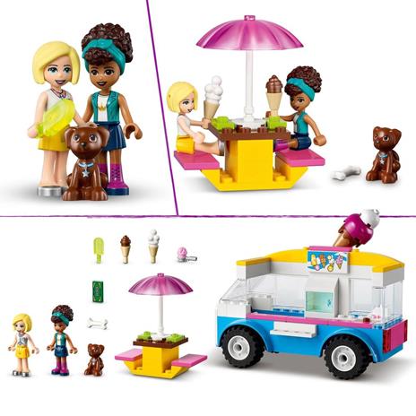 LEGO Friends 41715 Il Furgone dei Gelati, Set con Gelato e Cane Giocattolo, con Mini Bamboline, Giochi per Bambini dai 4 Anni - 4