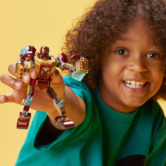 LEGO Marvel 76203 Armatura Mech Iron Man, Mattoncini Creativi con Action Figure Avengers, Giocattoli per Bambini dai 7 Anni - 2