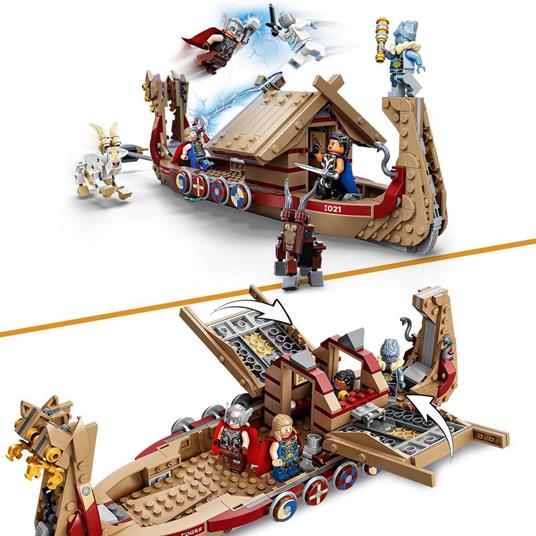 LEGO Marvel 76208 Drakkar di Thor, Giochi per Bambini dai 7 Anni, Set con Nave Giocattolo da Costruire, Martello Stormbreaker - 6