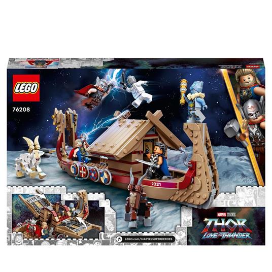 LEGO Marvel 76208 Drakkar di Thor, Giochi per Bambini dai 7 Anni, Set con Nave Giocattolo da Costruire, Martello Stormbreaker - 9