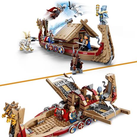LEGO Marvel 76208 Drakkar di Thor, Giochi per Bambini dai 7 Anni, Set con Nave Giocattolo da Costruire, Martello Stormbreaker - 7