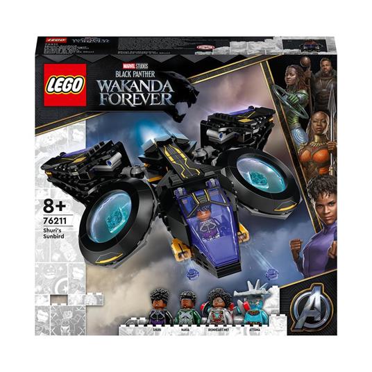 LEGO Marvel 76211 Sunbird di Shuri, Aereo Giocattolo di Black Panther, Giochi per Bambini con Supereroi, Idee Regalo