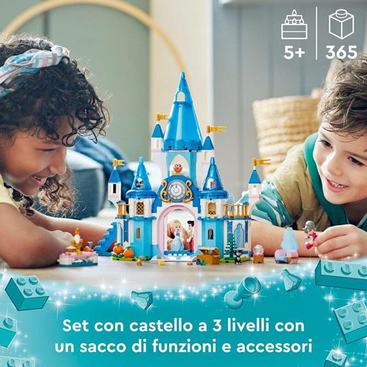 LEGO Principessa Disney 43206 Il Castello di Cenerentola e del Principe Azzurro, Idea Regalo, Giocattolo per Bambini 5+ Anni - 2
