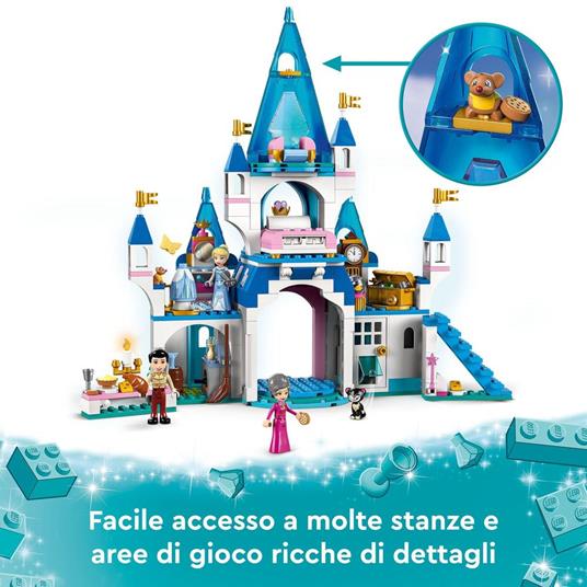 LEGO Principessa Disney 43206 Il Castello di Cenerentola e del Principe Azzurro, Idea Regalo, Giocattolo per Bambini 5+ Anni - 3