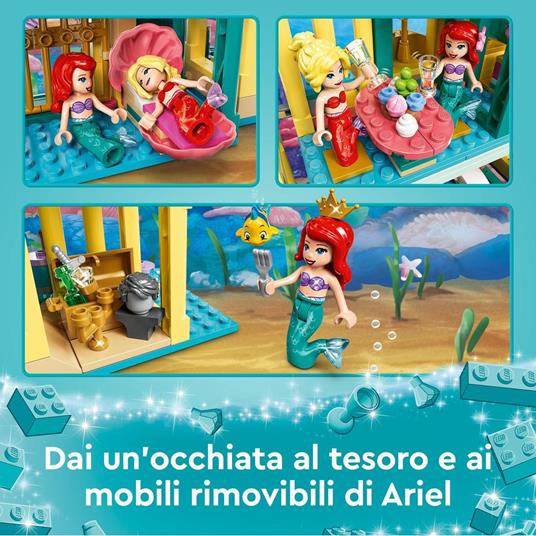 LEGO Disney 43207 Il Palazzo Sottomarino di Ariel Castello con Mini Bamboline della Sirenetta Giochi per Bambini di 6+ Anni - 3