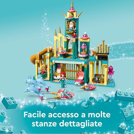 LEGO Disney 43207 Il Palazzo Sottomarino di Ariel Castello con Mini Bamboline della Sirenetta Giochi per Bambini di 6+ Anni - 4