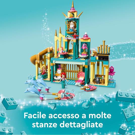 LEGO Disney 43207 Il Palazzo Sottomarino di Ariel Castello con Mini Bamboline della Sirenetta Giochi per Bambini di 6+ Anni - 4