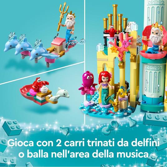 LEGO Disney 43207 Il Palazzo Sottomarino di Ariel Castello con Mini Bamboline della Sirenetta Giochi per Bambini di 6+ Anni - 5
