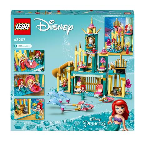 LEGO Disney 43207 Il Palazzo Sottomarino di Ariel Castello con Mini Bamboline della Sirenetta Giochi per Bambini di 6+ Anni - 9