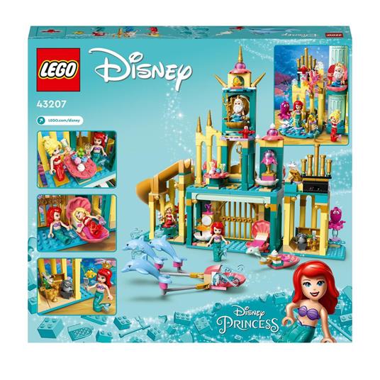 LEGO Disney 43207 Il Palazzo Sottomarino di Ariel Castello con Mini  Bamboline della Sirenetta Giochi per Bambini di 6+ Anni - LEGO - Disney  Princess - Edifici e architettura - Giocattoli