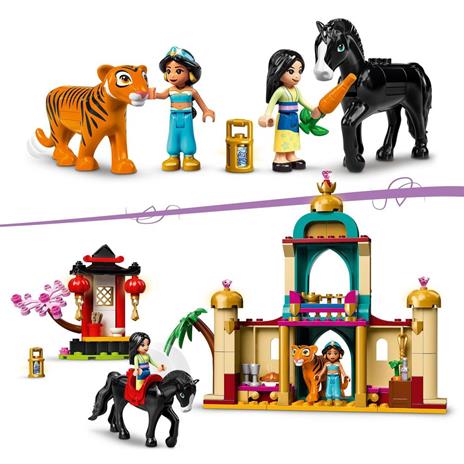 LEGO Disney Princess 43208 LAvventura di Jasmine e Mulan, Playset con 2 Mini Bamboline, Cavallo e Tigre - 4