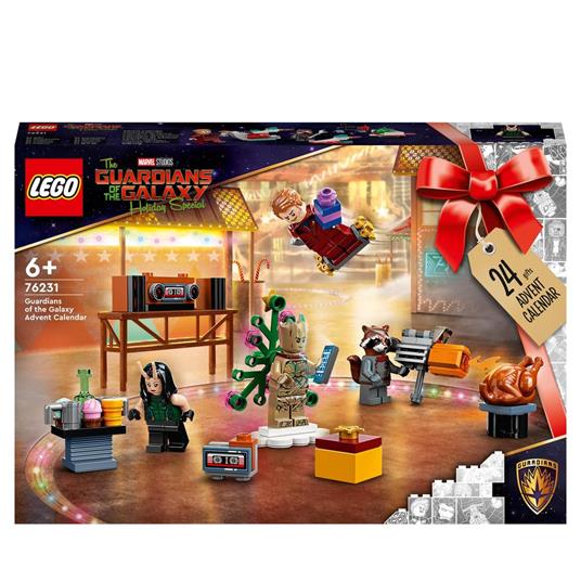 LEGO Marvel 76231 Calendario dell’Avvento Guardiani della Galassia 2022, Groot e Minifigure di Supereroi, Giochi per Bambini