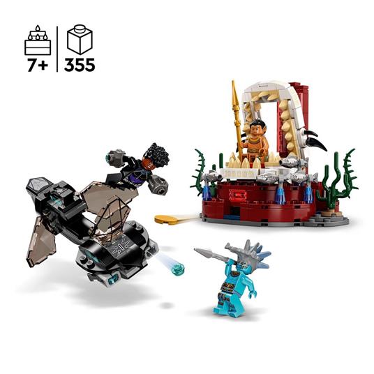 LEGO Marvel 76213 la Stanza del Trono di Re Namor, Film Supereroi Black Panther, Sottomarino Giocattolo, Giochi per Bambini - 3