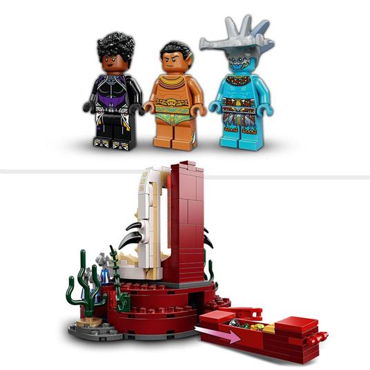 LEGO Marvel 76213 la Stanza del Trono di Re Namor, Film Supereroi Black Panther, Sottomarino Giocattolo, Giochi per Bambini - 5